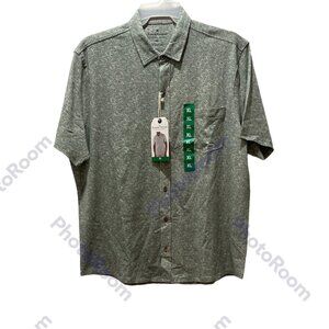 Men's Short Sleeve Shirt , Tailor Vintage XL, Chinois Green Leaves NWT
